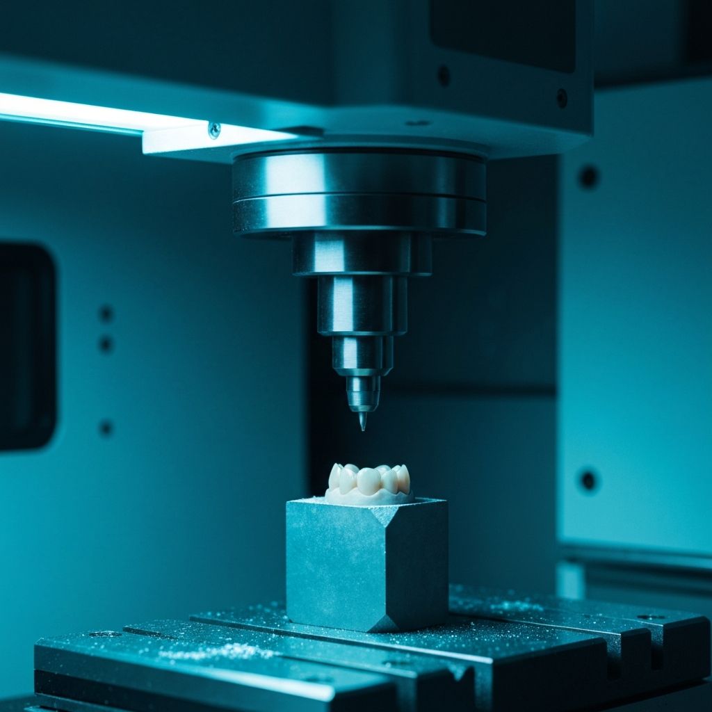 CNC dental milling machine carving dental crown
